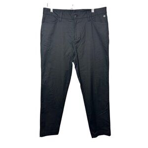 Adidas Men’s Pants Golf Trousers Black 34 x 30 Tapered 5-Pocket Logo Loops Zip